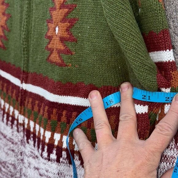 Grandpa Aztec Metal Zip up Sweater Medium Large - Picture 4 of 5